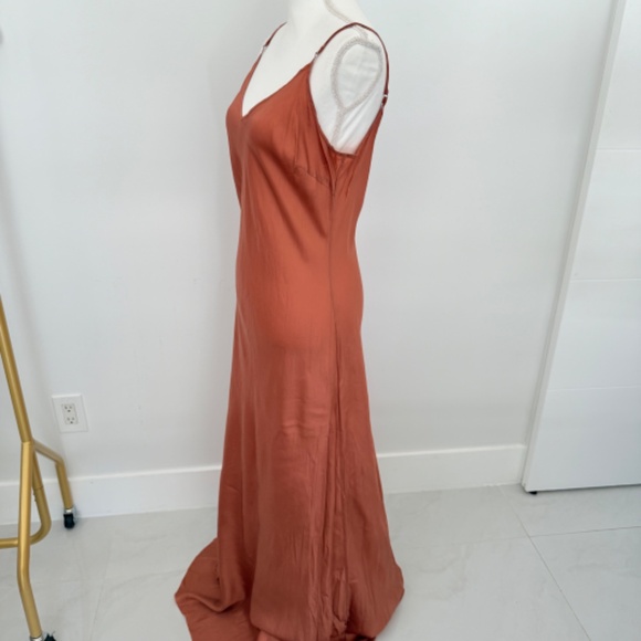 The Organic Ankle Slip Maxi Long Dress by John Patrick Umber Rust Sz XL - Picture 4 of 10